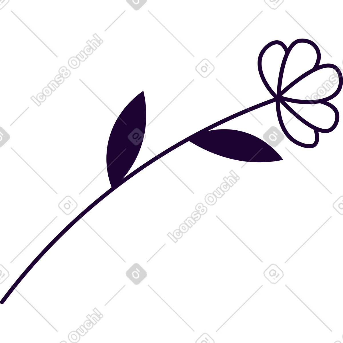 下载 Martina 风格的 有两片叶子的花 插画，支持 PNG、SVG 格式