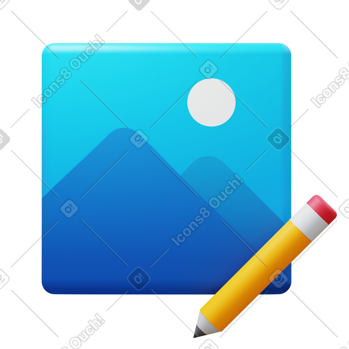 Edit image illustration in 3D Fluency style download in PNG, SVG