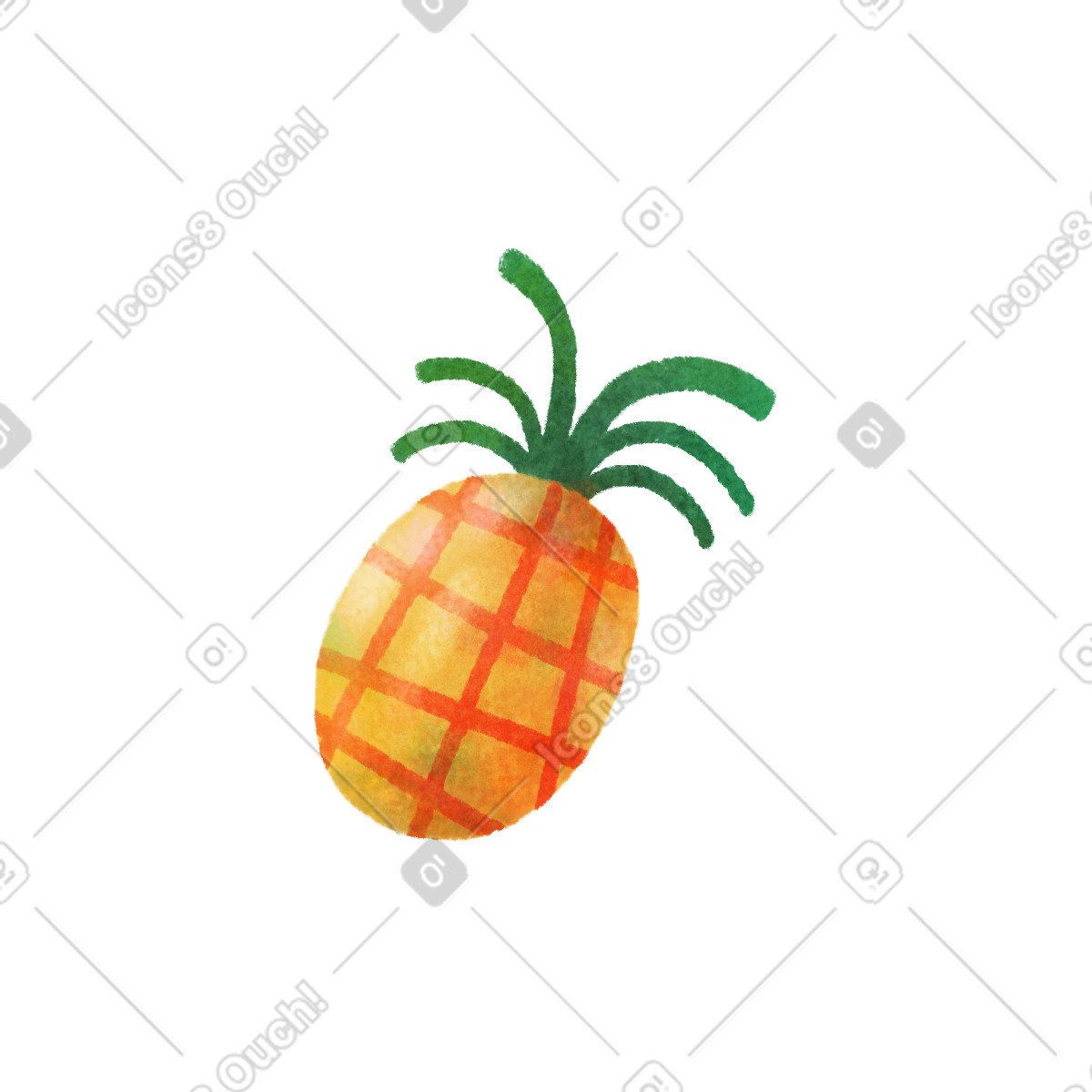 Ananas illustrazione in stile Jungle scarica in PNG, SVG