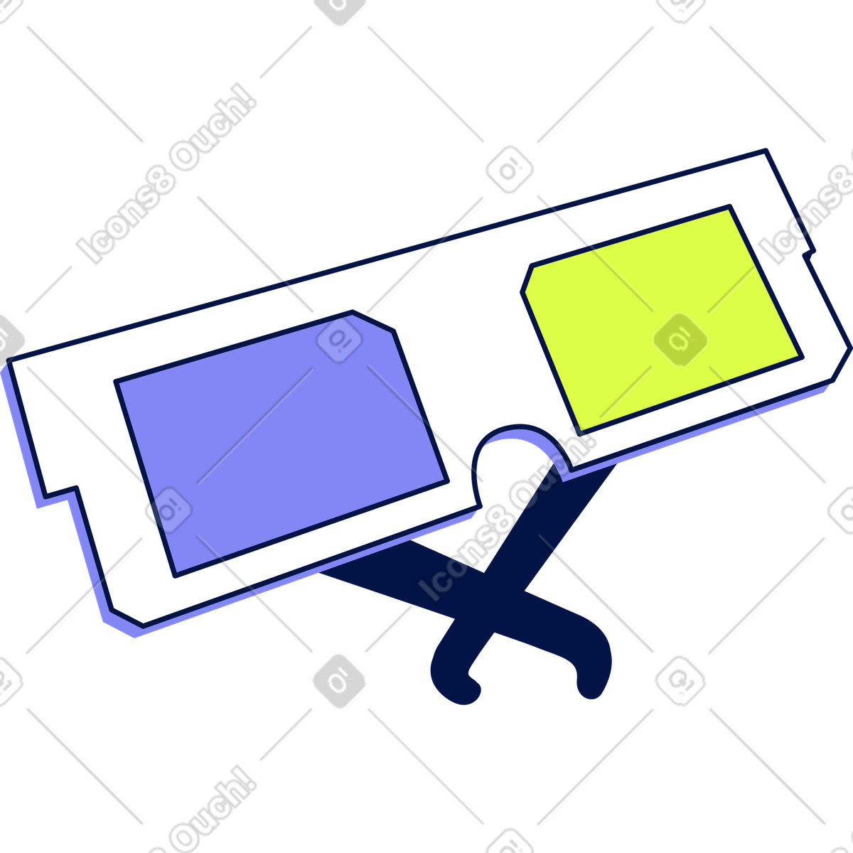 Illustration Lunettes de cinéma trois d dans le style Glow à télécharger aux formats PNG, SVG