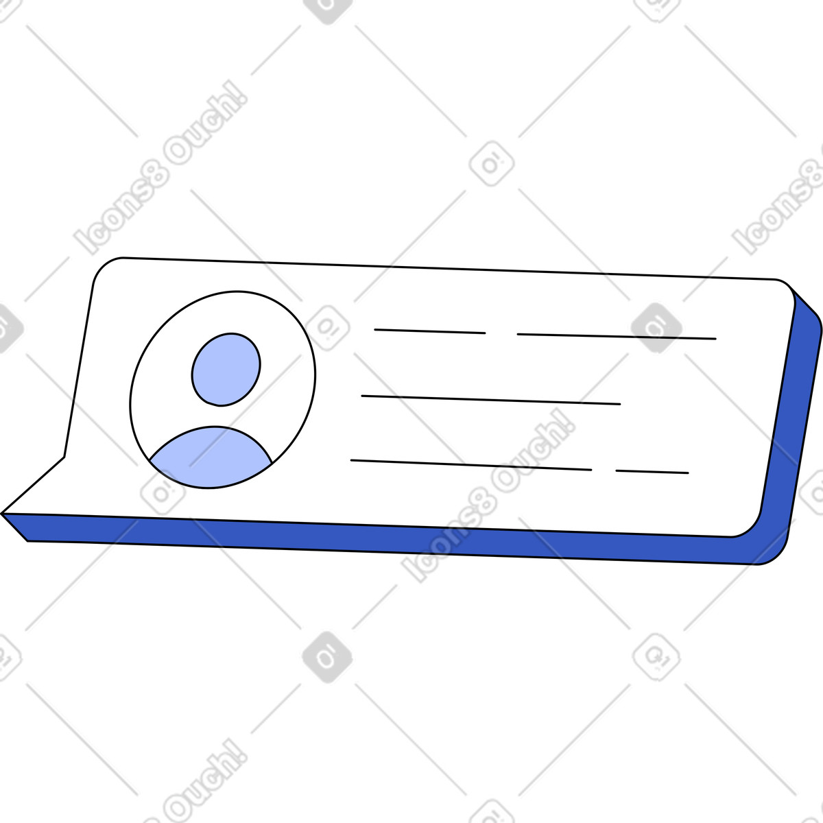 User message illustration in Techny style download in PNG, SVG