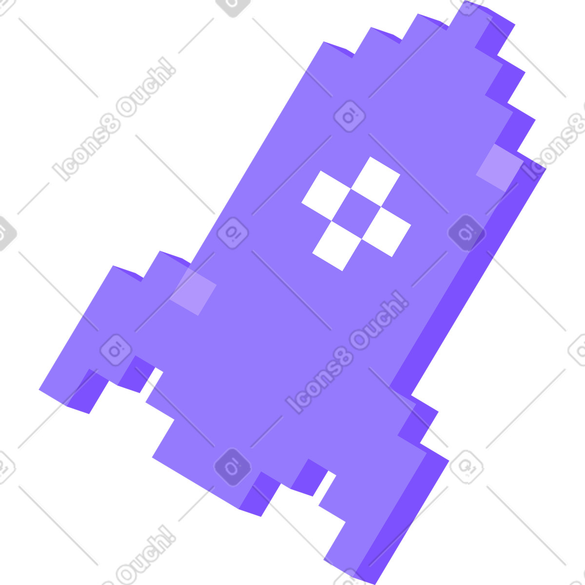下载 8bit 风格的 火箭 插画，支持 PNG、SVG 格式