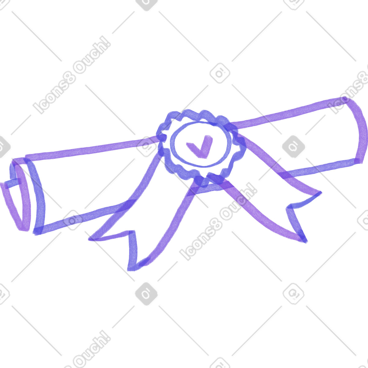 Graduation diploma scroll illustration in Marker style download in PNG, SVG