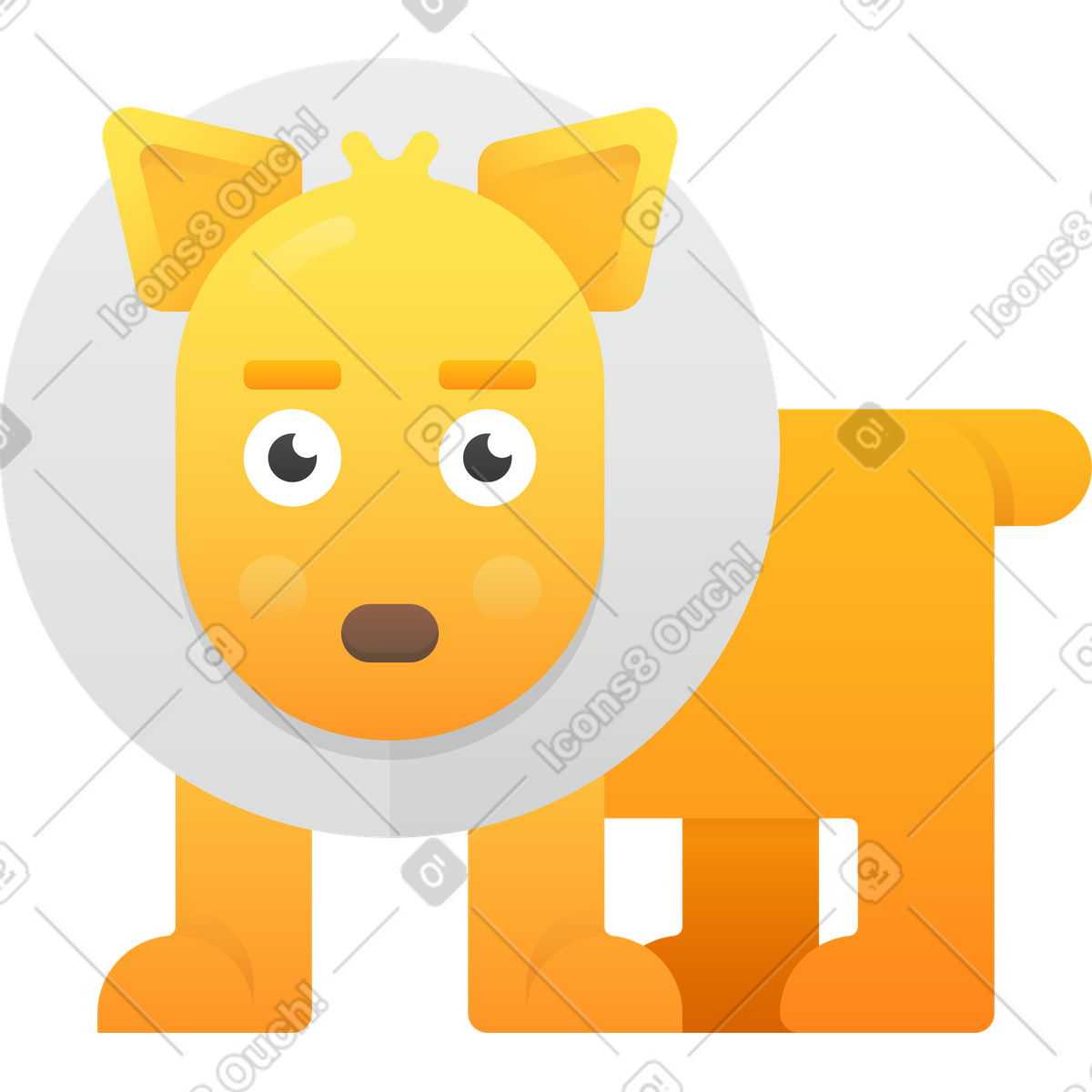 Dog illustration in Hugo style download in PNG, SVG