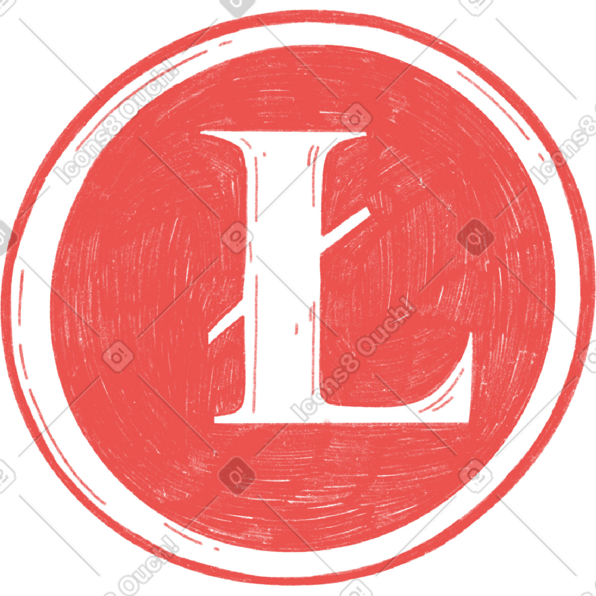 Ilustración Criptomoneda moneda roja en estilo Biro a descargar en PNG y SVG