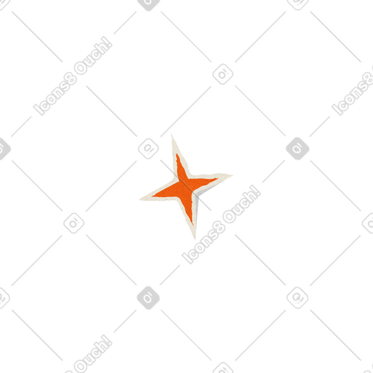 Oranger stern-Illustration im Lettering-Stil als Download in PNG, SVG