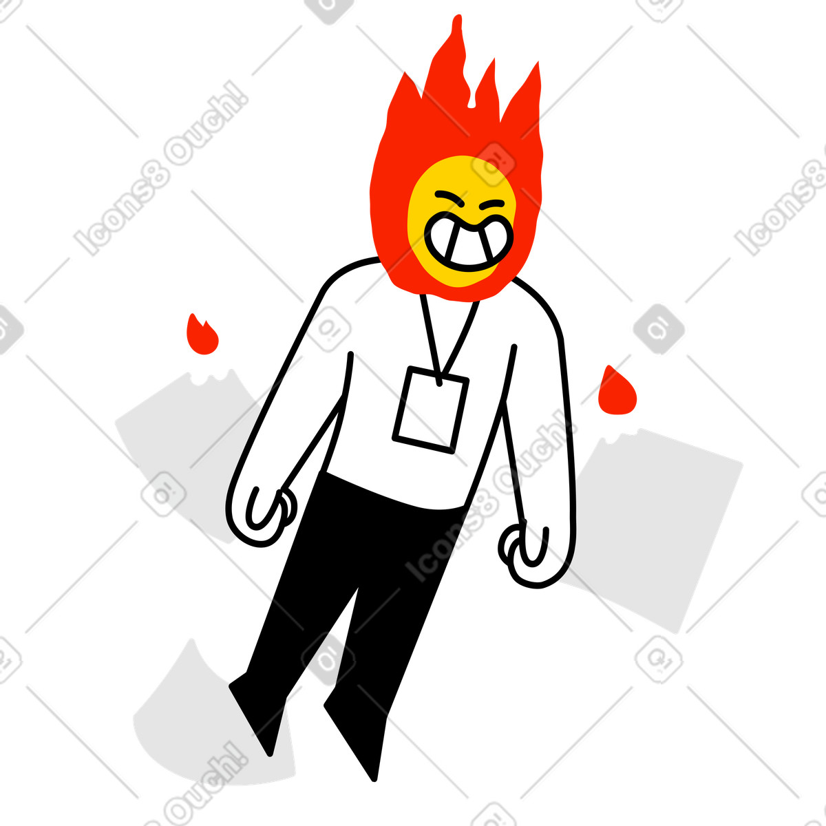 Illustration Accomplir les tâches avec énergie et courage dans le style Giggle à télécharger aux formats PNG, SVG