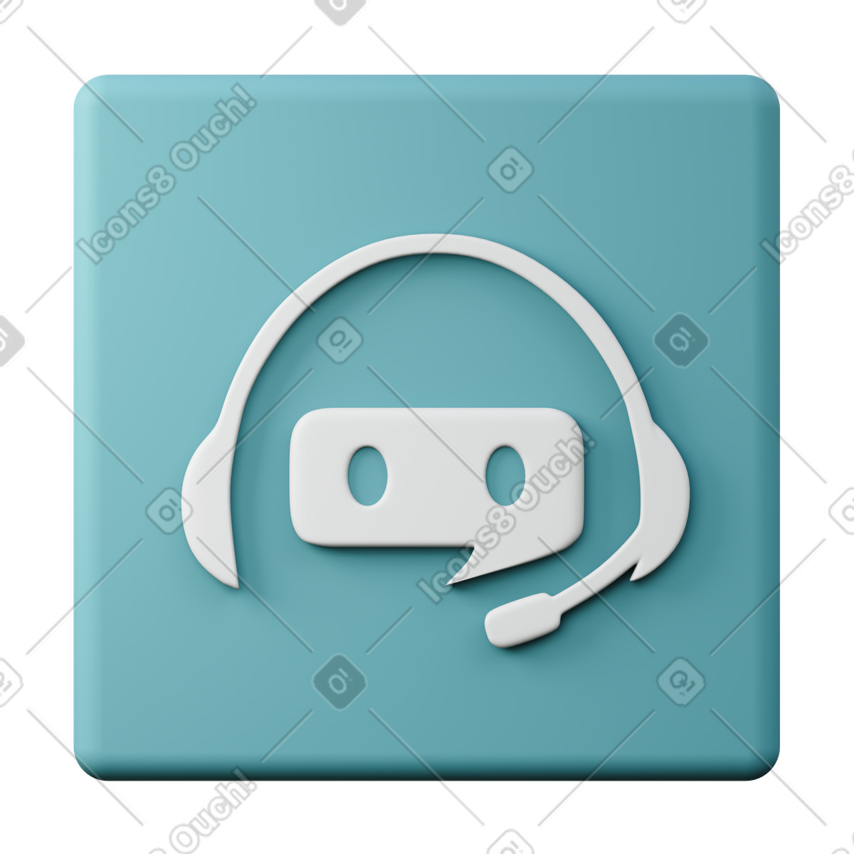 Logo turchese ai chatting illustrazione in stile 3D Sugary scarica in PNG, SVG