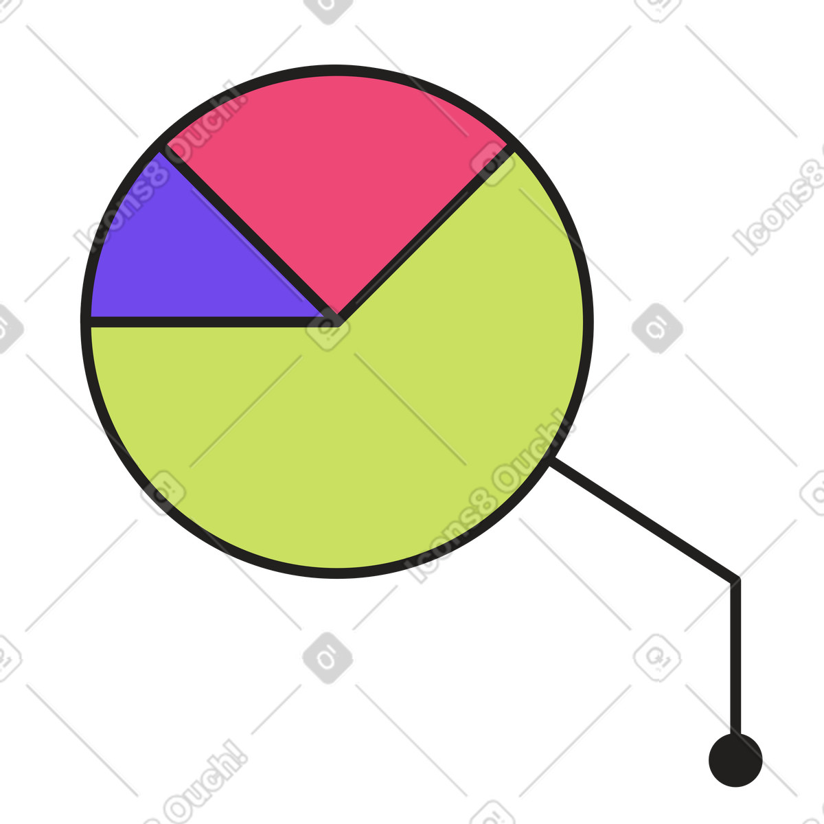 Dazzle スタイルの 統計付き円グラフ のアニメーションイラストをGIF、Lottie (JSON)、AEでダウンロード