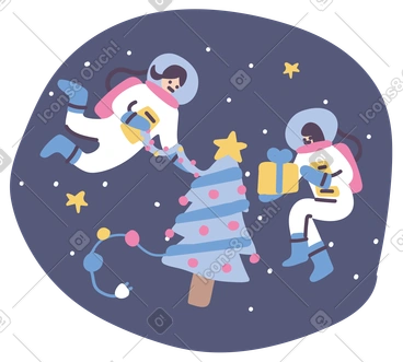 Space christmas tree PNG, SVG