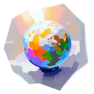 A satellite view of Earth showcasing the planet's surface with vibrant colored layers of greenhouse gases in the atmosphere. The Earth's curvature is visible, with landmasses and oceans appearing beneath. The atmosphere is depicted in various shades, representing different concentrations of greenhouse gases, blending from deep blues to bright greens and yellows. The visual illustrates a gradient effect, emphasizing the layers of gases enveloping the planet. The sun's rays can be seen filtering through the atmosphere, enhancing the colors and creating a dynamic visual contrast.