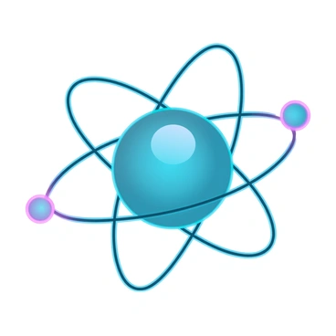 A central atom surrounded by paired electrons orbiting in distinct paths. One of the paired electrons is positioned slightly away from the atom, indicating it is in the process of being ionized. The atom presents a spherical shape, with energy levels represented as concentric circles around it. The electrons are depicted as small spheres with tails, illustrating their movement, and the ionized electron is highlighted with a glow, emphasizing its separation from the atom.