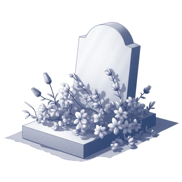 A grave with a weathered, cracked tombstone partially hidden beneath layers of entwined ivy. The ground is uneven, with patches of earth exposed among a thick tangle of dead flowers, their wilted petals scattered around. The ivy wraps around the base of the tombstone, adding to the sense of neglect. The scene conveys an eerie stillness, with the barren flowers and overgrown vines creating a somber atmosphere. The details of the tombstone are faintly visible, hinting at the inscriptions that time has worn away.