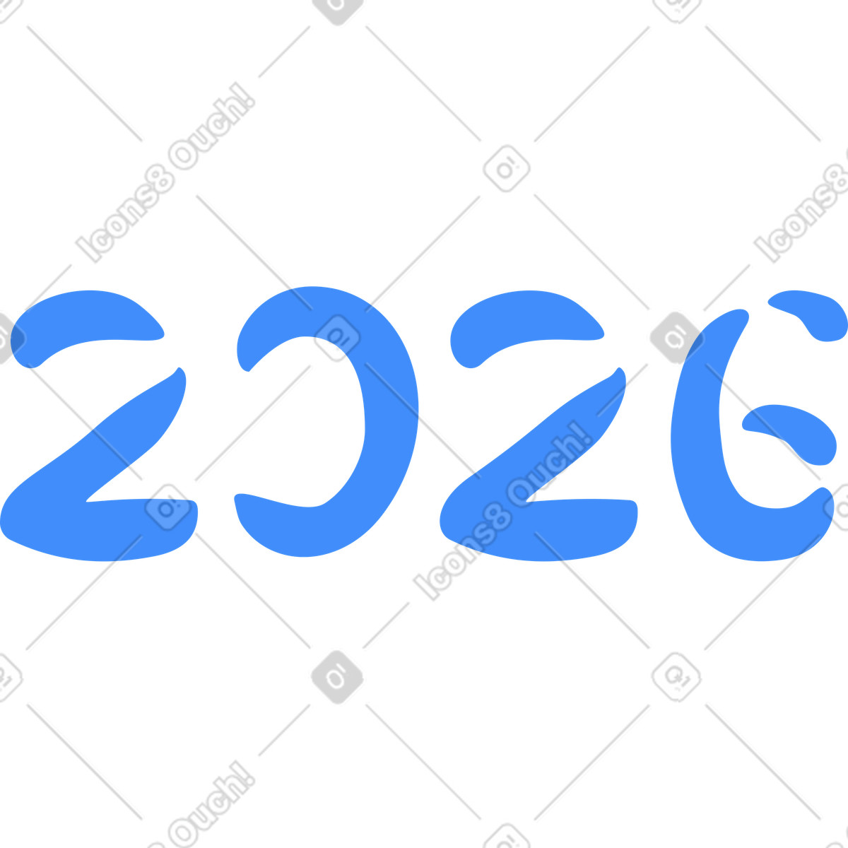 Ilustración Números 2026 en estilo Clip a descargar en PNG y SVG