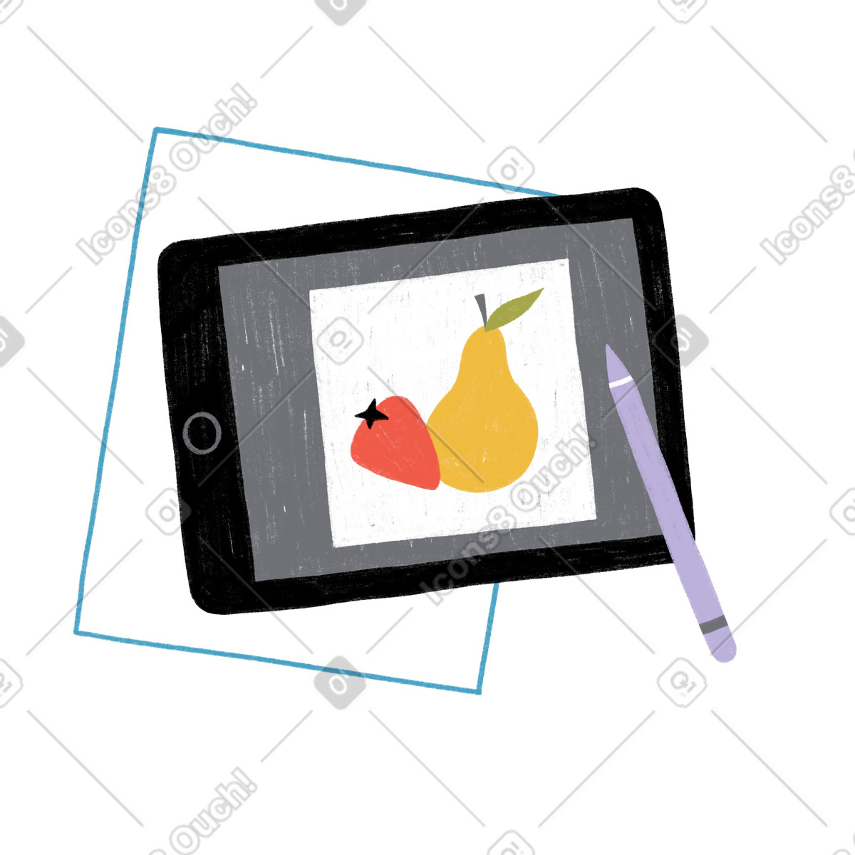 Tutti スタイルの Drawing with ipad and apple pencil のイラストをPNG、SVG形式でダウンロード