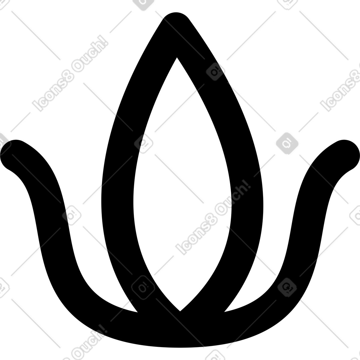 Ilustração de Leaf minimal shape simple white petal silhouette on black em no estilo Notion Line Art para baixar em PNG, SVG