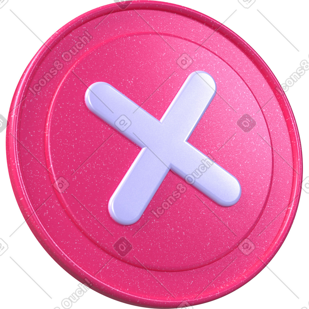 Illustration Symbole d'erreur, icône de bouton d'annulation, indicateur d'action échouée dans le style 3D Boost à télécharger aux formats PNG, SVG