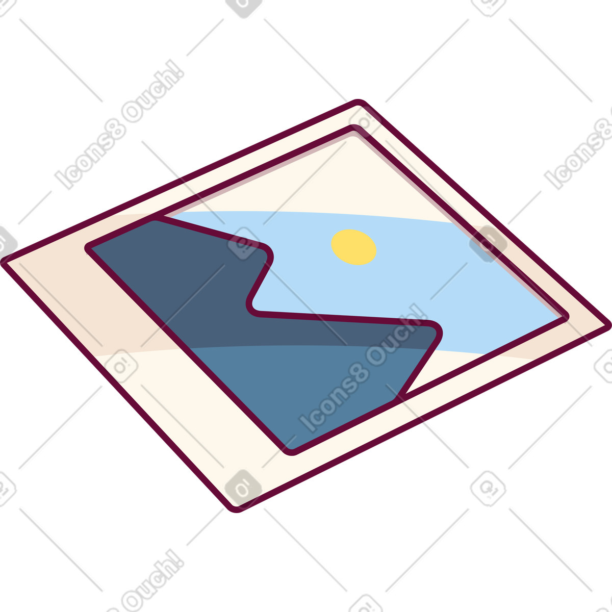Polaroidbild der natur-Illustration im Handy-Stil als Download in PNG, SVG