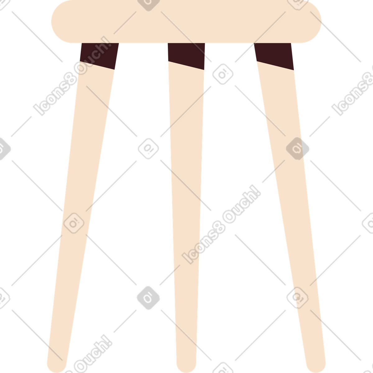 Stool illustration in Folks style download in PNG, SVG