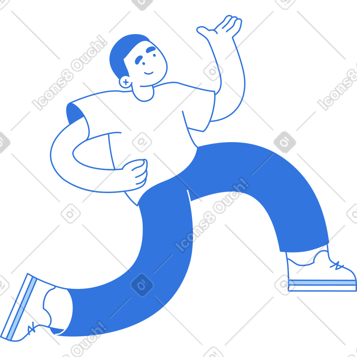 Illustration Jeune homme qui court dans le style Sky à télécharger aux formats PNG, SVG