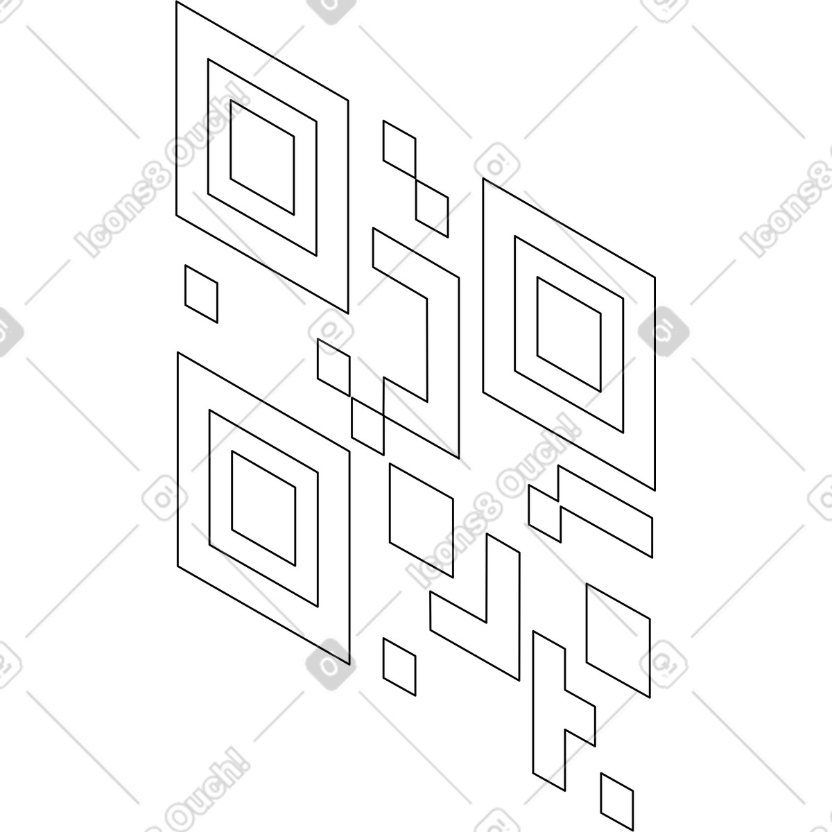 Qr code illustration in PNG, SVG