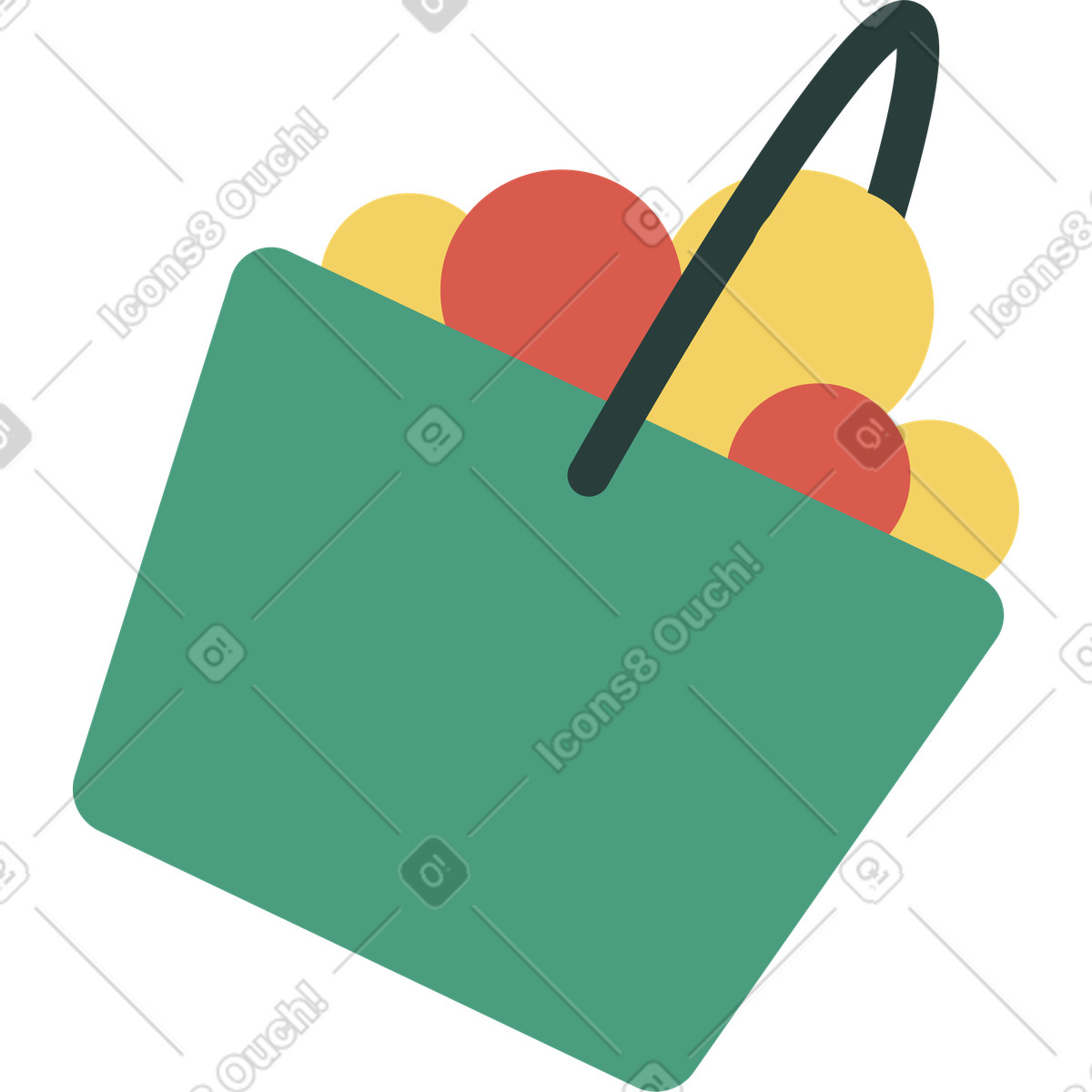 下载 Macaroni 风格的 水果篮 插画，支持 PNG、SVG 格式