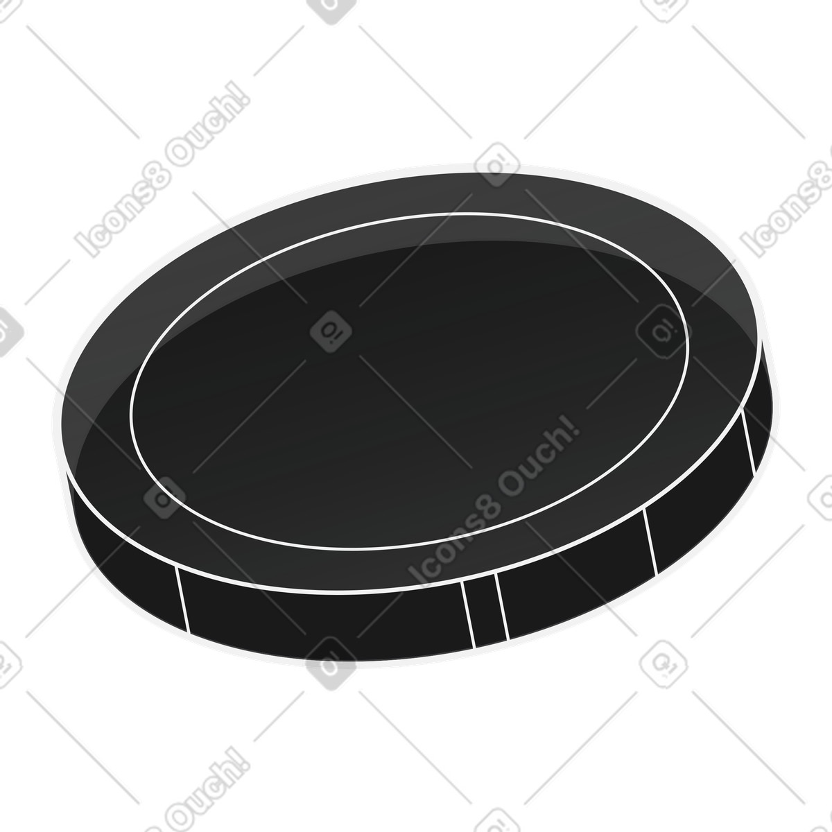 Illustration Black casino chip with white outline details dans le style Inverse à télécharger aux formats PNG, SVG