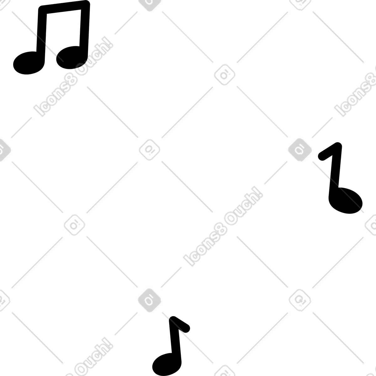 Tree musical notes illustration in Transistor style download in PNG, SVG