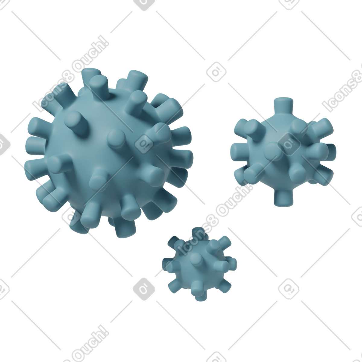 Blue coronavirus illustration in 3D Casual life style download in PNG, SVG