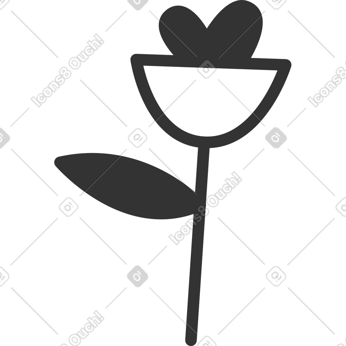 Fiore illustrazione in stile Crayon scarica in PNG, SVG