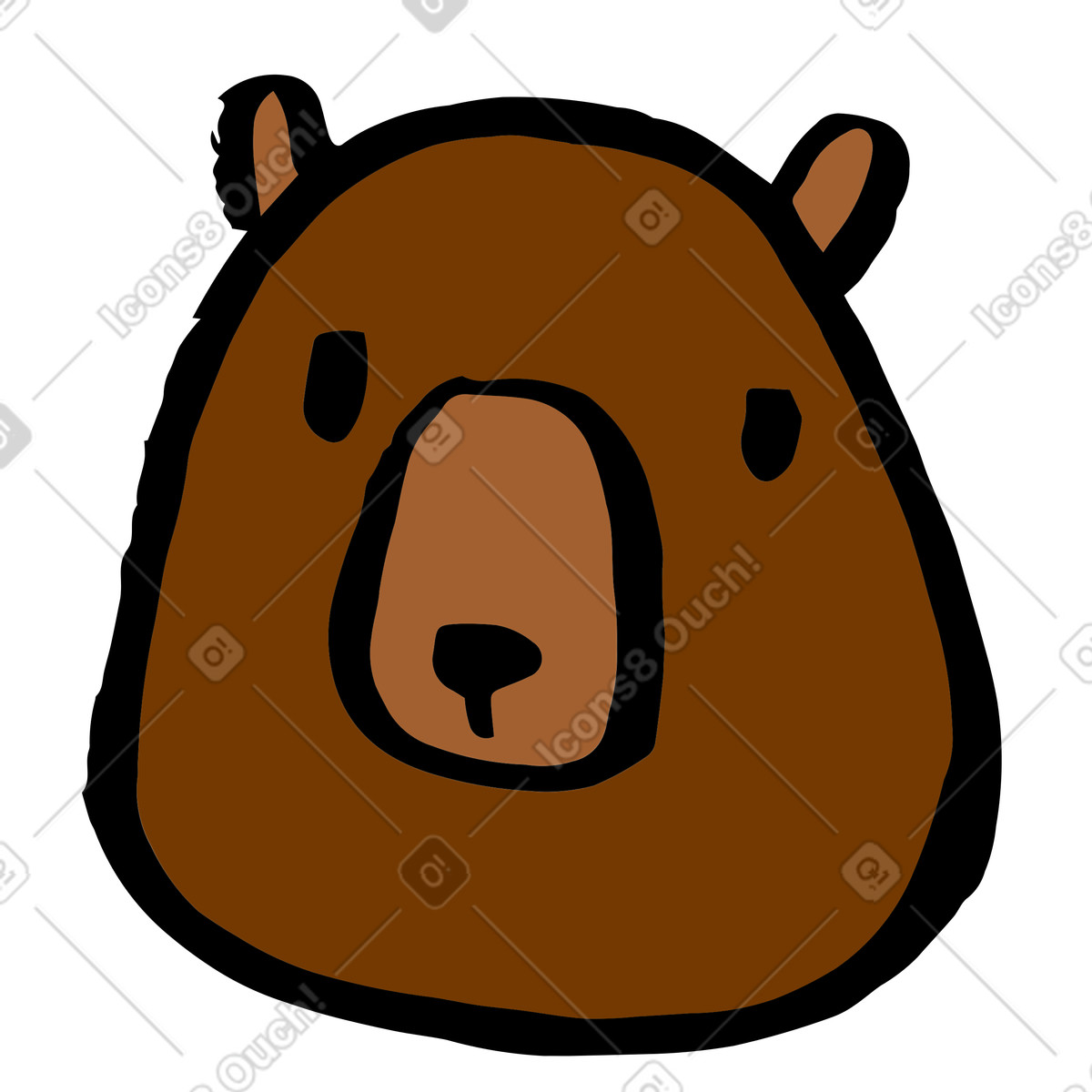 Ilustração de Cabeça urso em no estilo Scandi para baixar em PNG, SVG