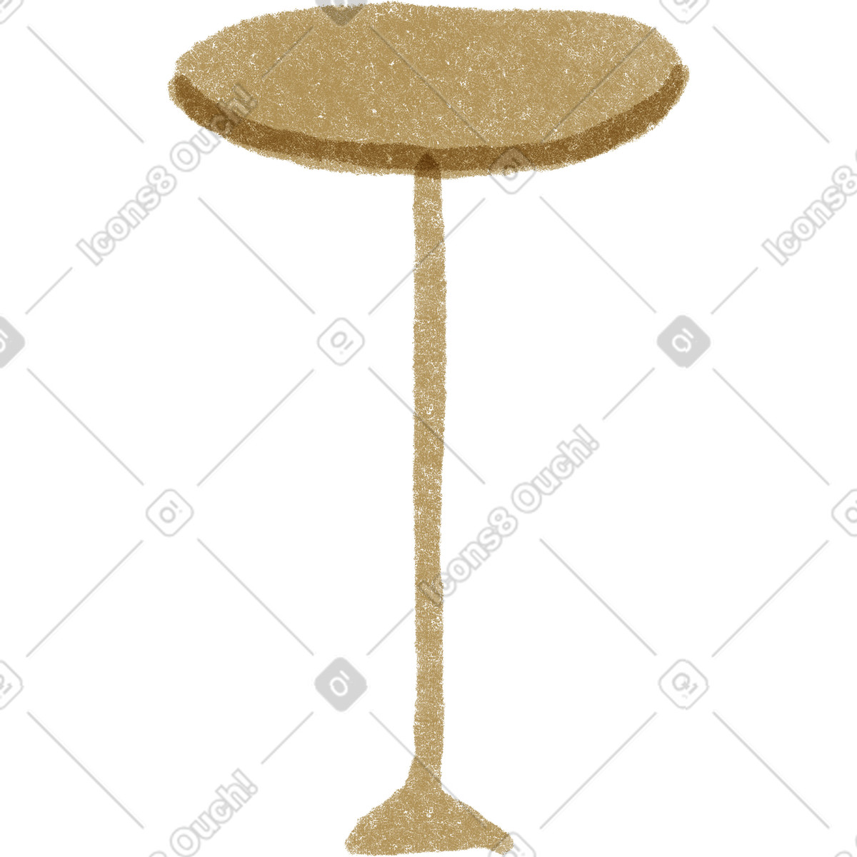 Tall brown table illustration in Public style download in PNG, SVG