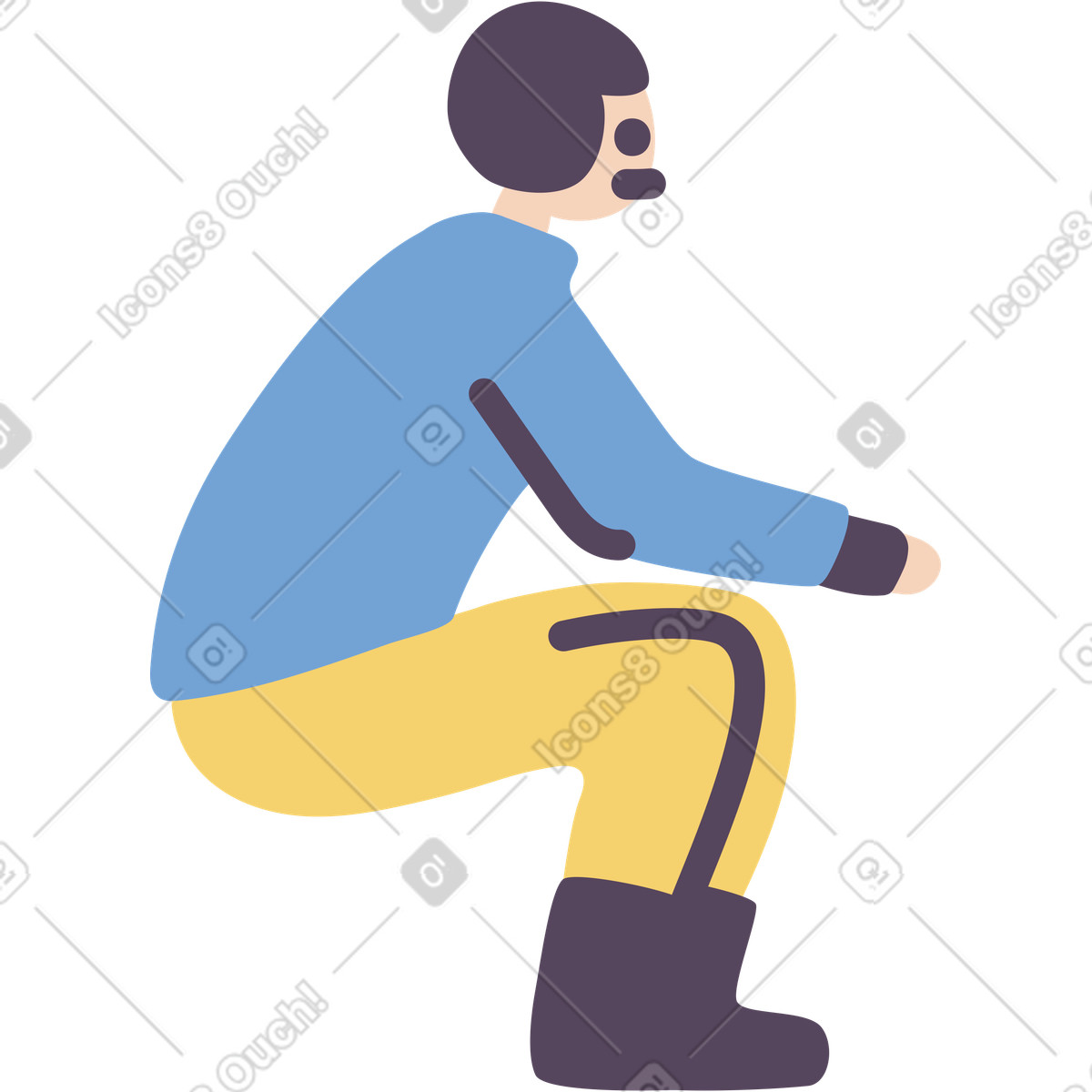 下载 Pluto 风格的 Man on a bike 插画，支持 PNG、SVG 格式