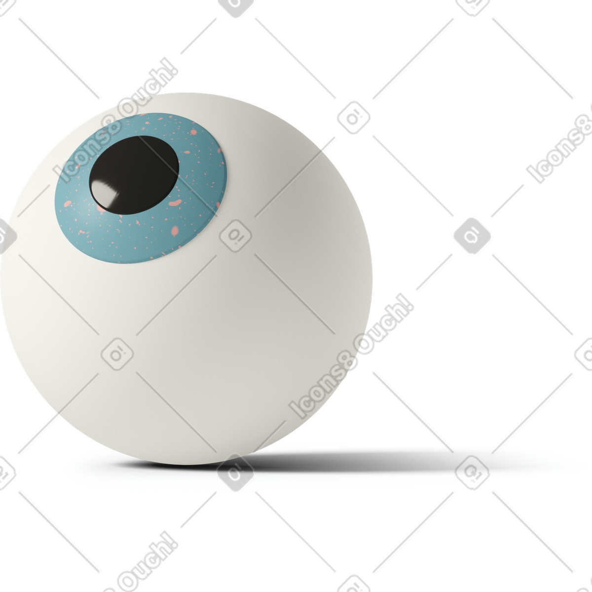 3D Casual life スタイルの Green eyeball looking up のイラストをPNG、SVG形式でダウンロード