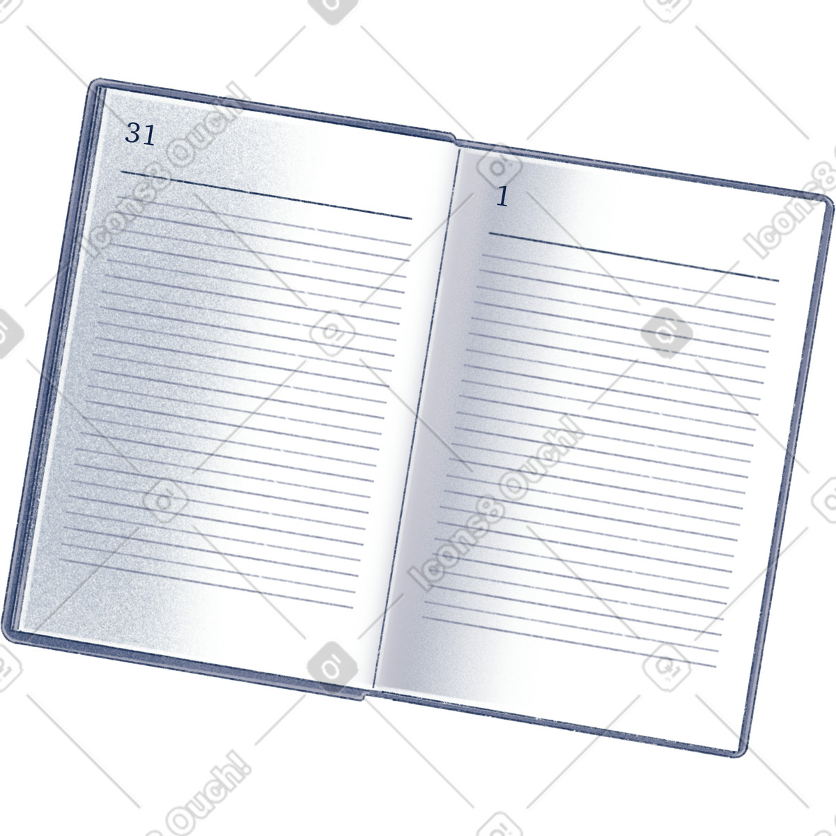 Offenes tagebuch-Illustration im Haze-Stil als Download in PNG, SVG