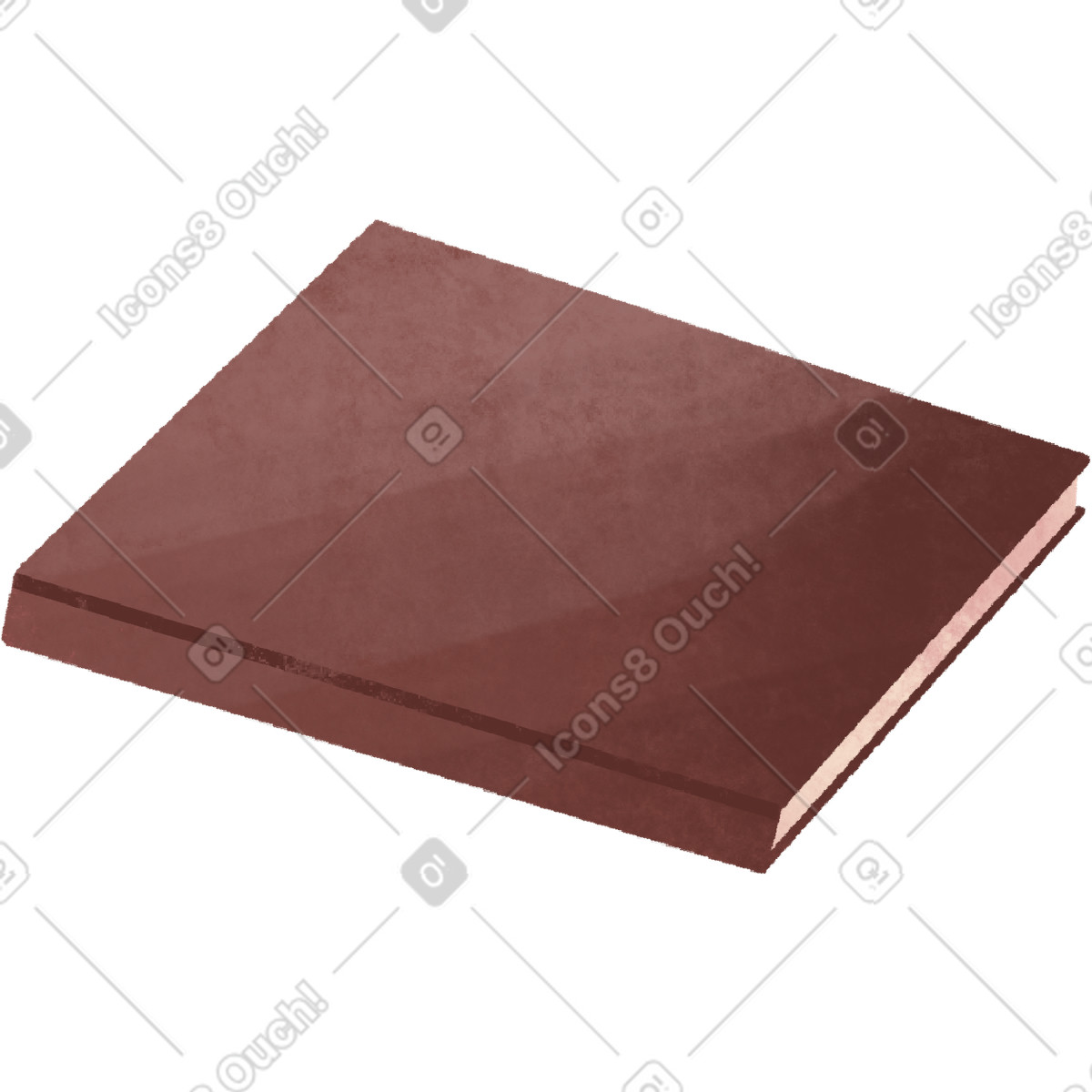 Brown book illustration in Bonbon style download in PNG, SVG