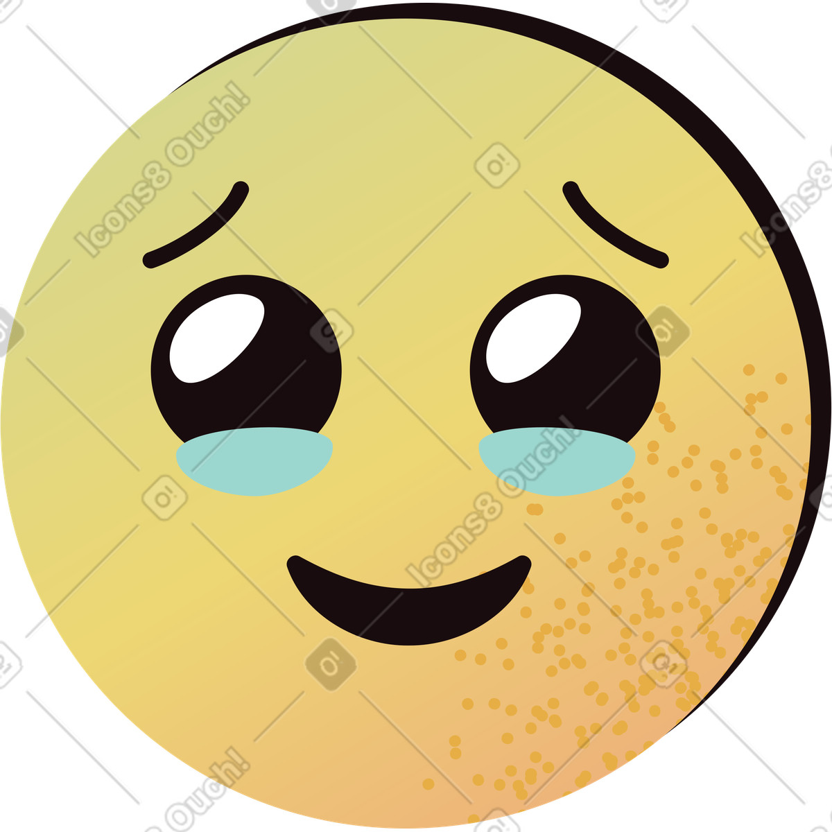 Ilustración Emoji tocando la cara en estilo Delight a descargar en PNG y SVG