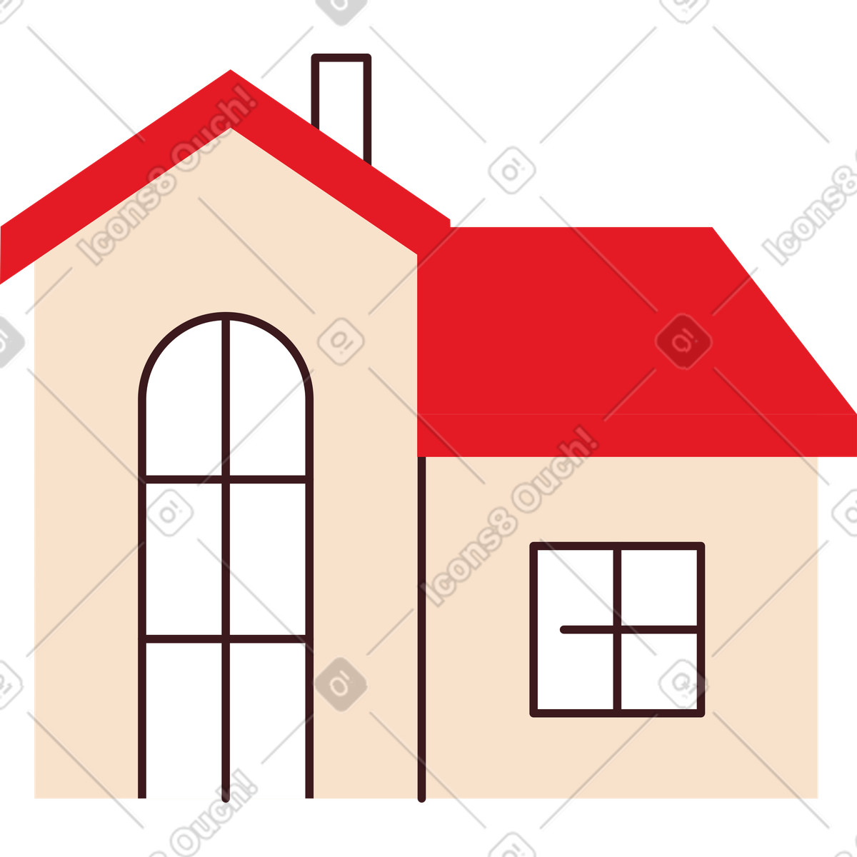 Ilustración Cabaña en estilo Folks a descargar en PNG y SVG