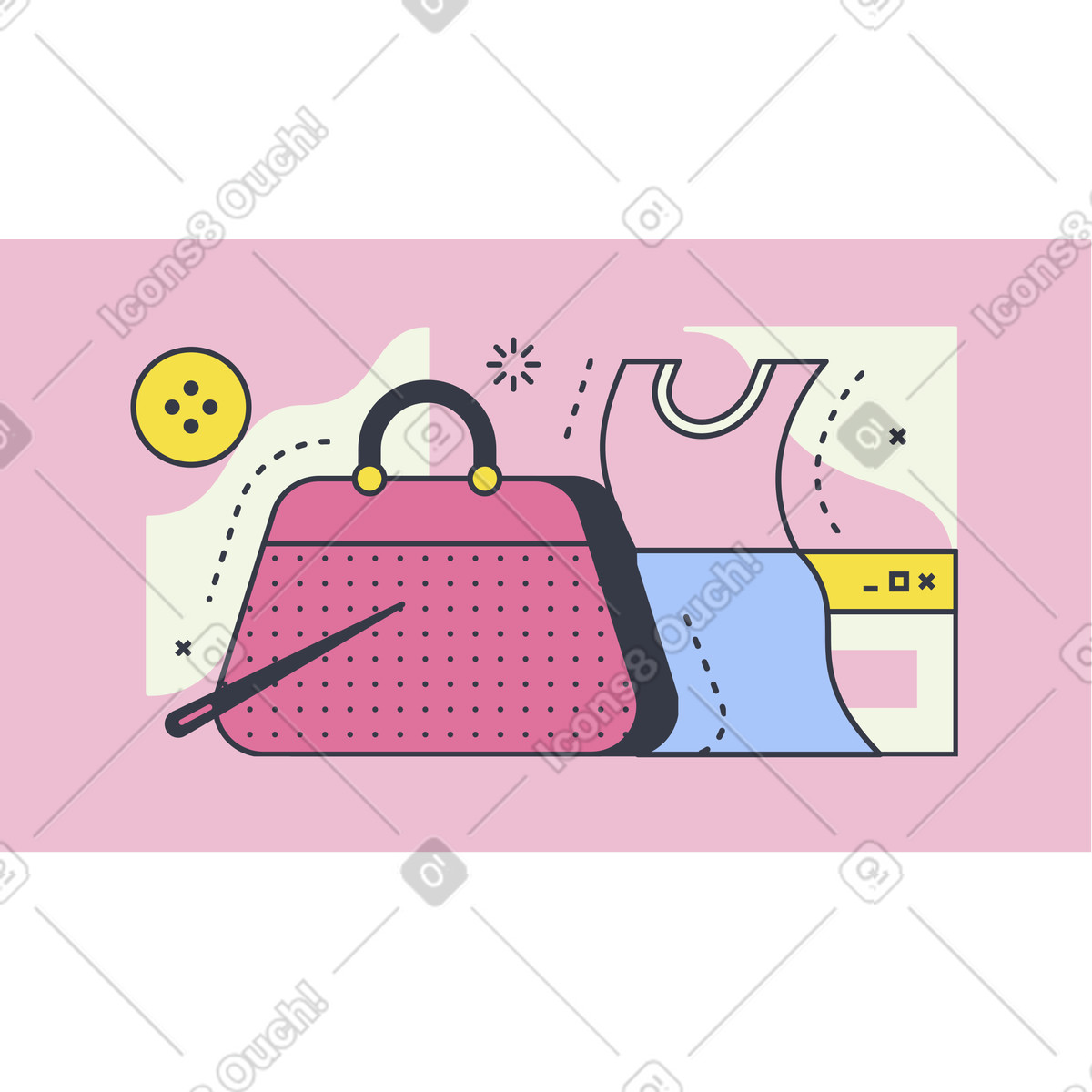 Fashion making illustration in Abstract style download in PNG, SVG