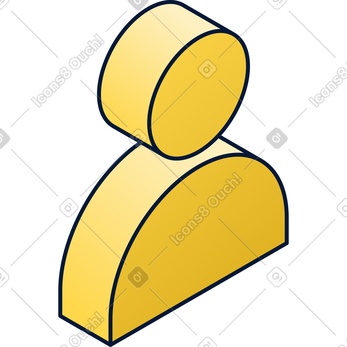 Abstract yellow person illustration in Neat style download in PNG, SVG