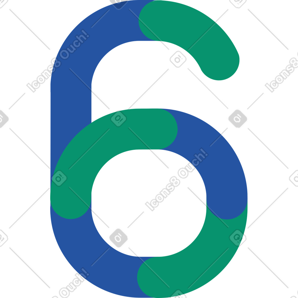 下载 Spot 风格的 Number six 插画，支持 PNG、SVG 格式