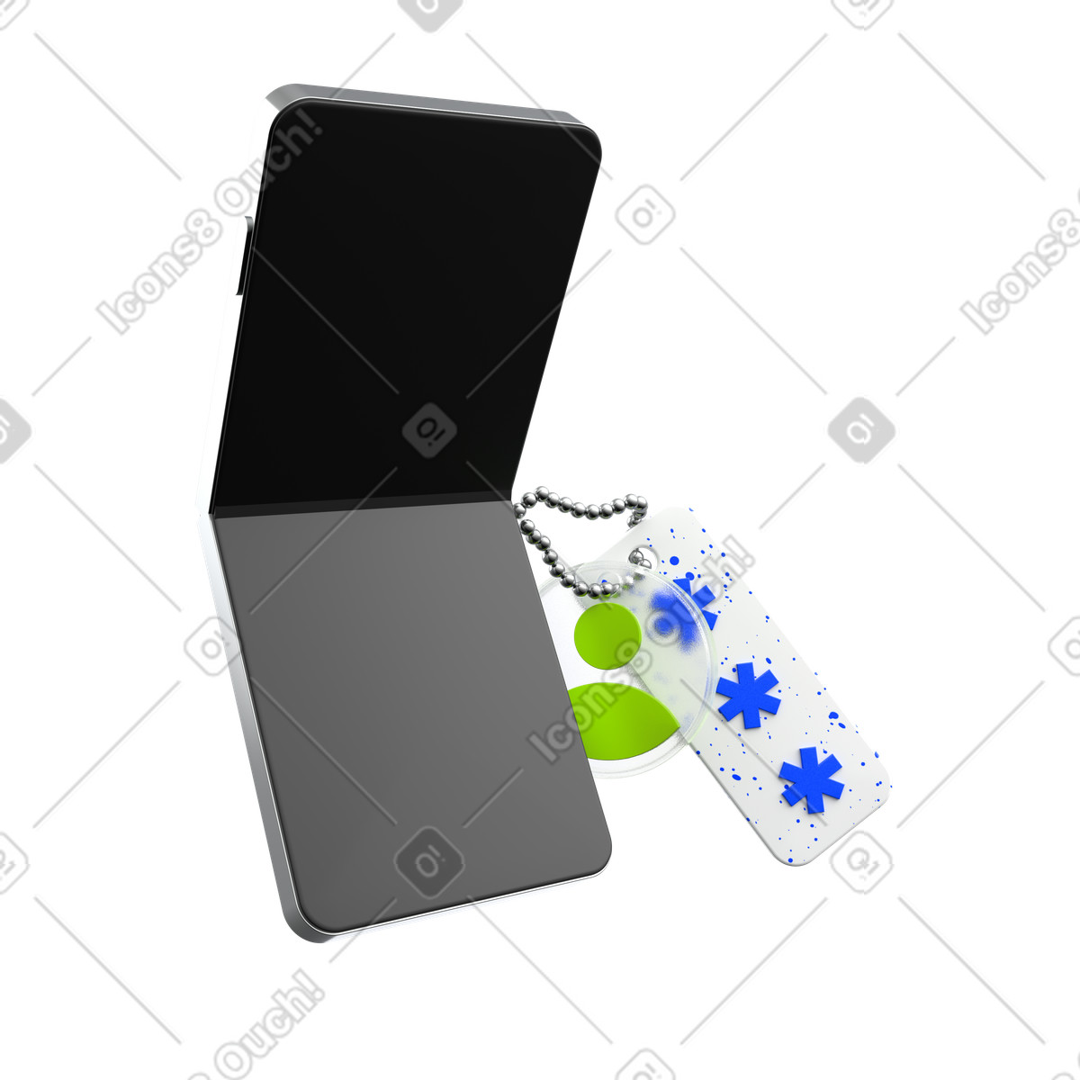 Secure mobile access illustration featuring phone with user credentials and tokens clipart in PNG SVG GIF
