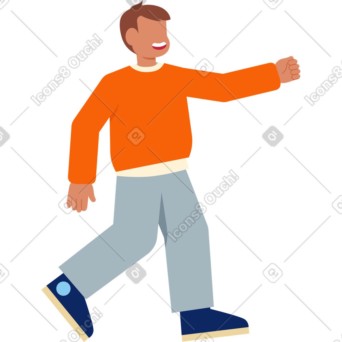 Illustration Homme qui court quelque part dans le style Catchy à télécharger aux formats PNG, SVG