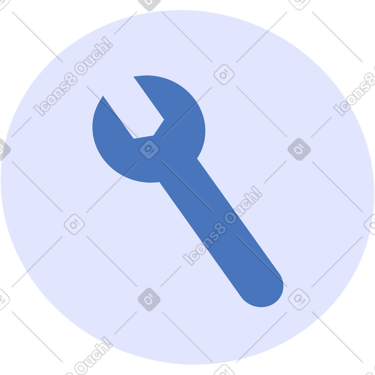 Ilustración Wrench symbol for settings menu and technical tools configuration button en estilo Quantum a descargar en PNG y SVG