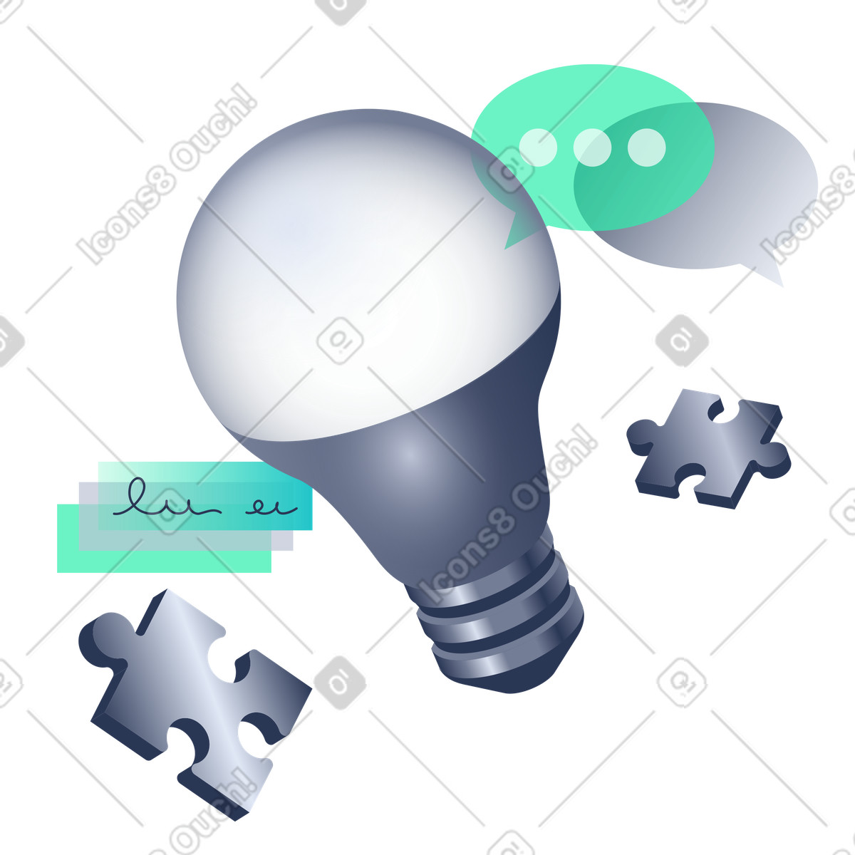 Creatività o risoluzione dei problemi illustrazione in stile Lucent scarica in PNG, SVG