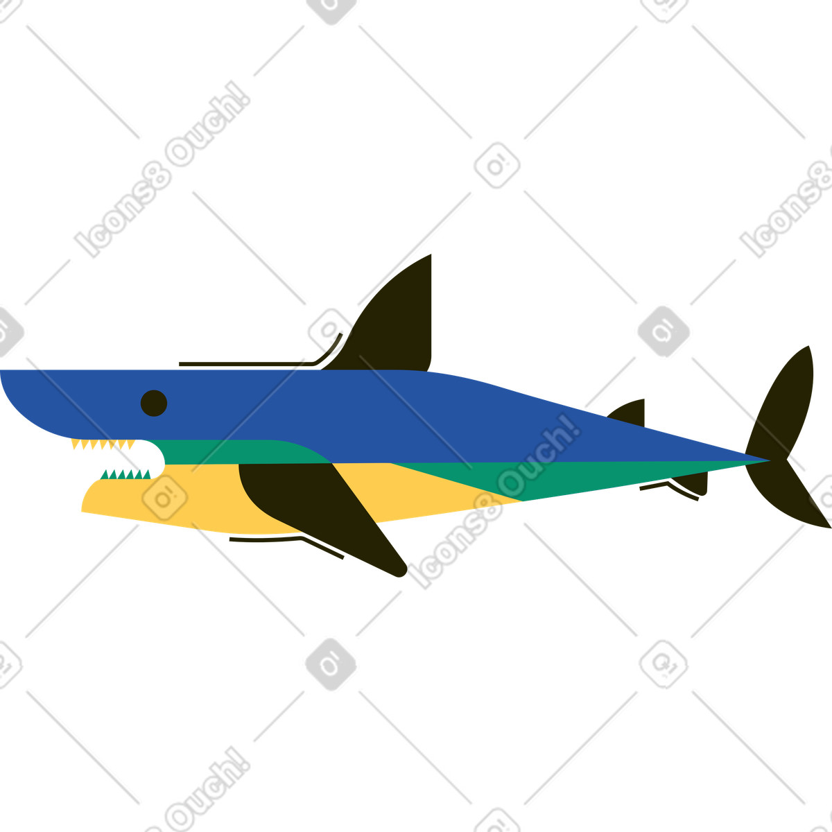 Illustration Requin dans le style Spot à télécharger aux formats PNG, SVG
