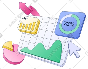 Tableau de bord interactif avec widgets d'analyse, business intelligence et suivi des performances PNG, SVG