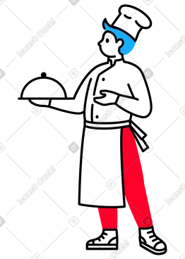 요리사가 요리를 제공 PNG, SVG