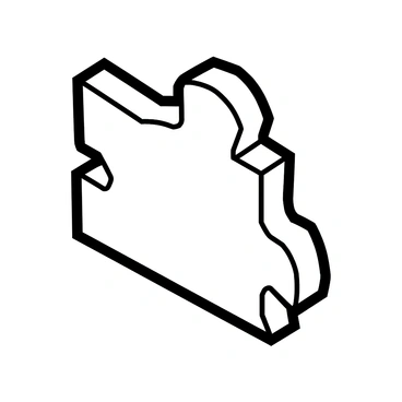 A puzzle piece interlocking with other puzzle pieces.