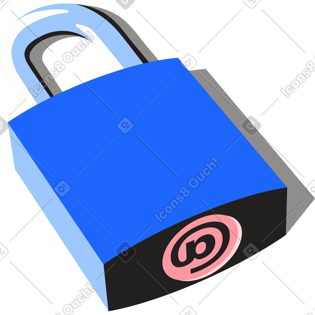 Ilustração de Bloquear com um sinal e-mail em no estilo Editorial para baixar em PNG, SVG